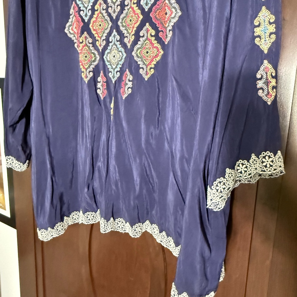 Johnny Was Kikumi Embroidered blouse Plus Size 3X - Picture 4 of 7